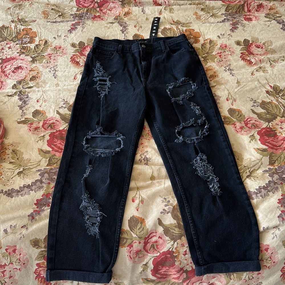Hope’s x Ashlyn VanHorn Black High Rise Ripped Loose Fit Jeans